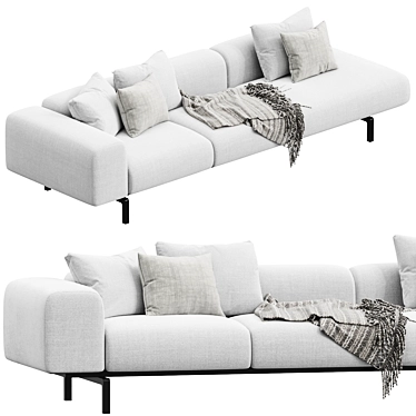 Elegant Kartell Largo Velvet Sofa 3D model image 1 