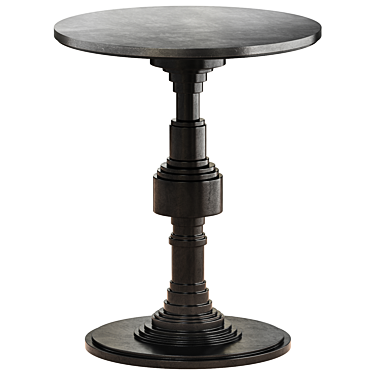 Elegant Solid Wood End Table 3D model image 1 