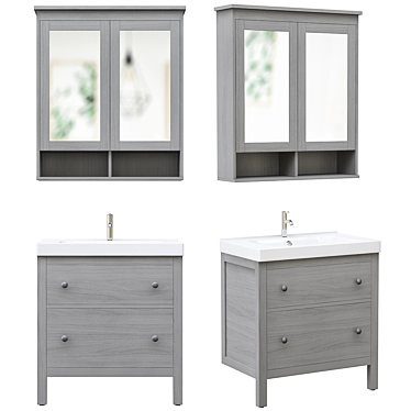 Modern Hemnes & Odensvik Bathroom Set 3D model image 1 