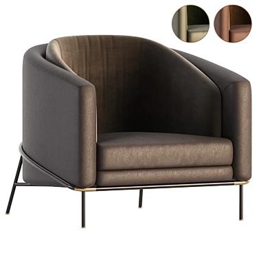 Elegant FIL NOIR Armchair Design 3D model image 1 