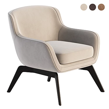 Elegant Leather Armchair for Minotti 3D model image 1 