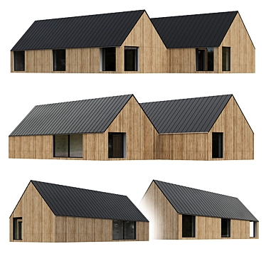 Modern Barnhouse Style Private Home 3D model image 1 