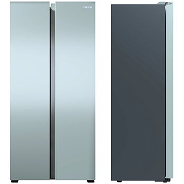 DEXP Silver Side-by-Side Refrigerator 3D model image 1 