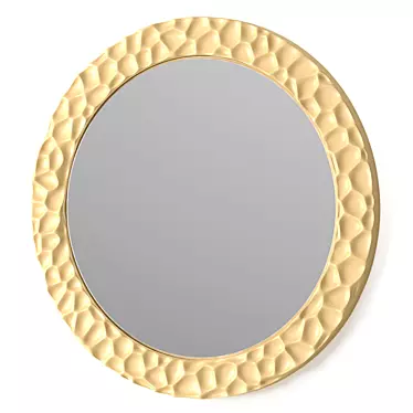 Elegant Gold Kubi Mirror 3D model image 1 