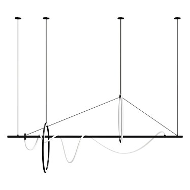 Sleek Cascade Line Chandelier 3D model image 1 