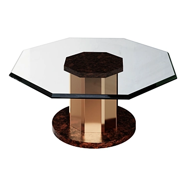 Coffee table Octagonal Glass Top Coffee Table in Burled Walnut and Brass by Mastercraft coffee table