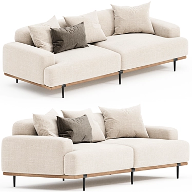  Hastings Sofa 97" in Irving Flax 3D model image 1 