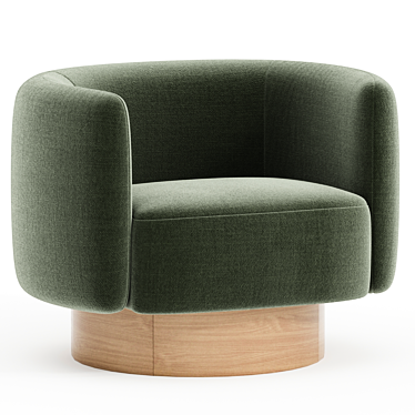 Luxurious Atlantis Moss Swivel Chair 3D model image 1 