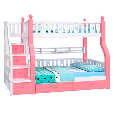 Designer 3D Baby Cot Furniture 3D model image 1 