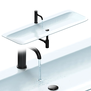 Elegant Boffi Washbasin with Water 3D model image 1 