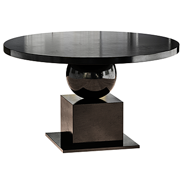 Sleek Noir Emira Dining Table 3D model image 1 