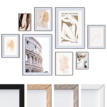 Wooden Frame Wall Art Set 3D model image 1 