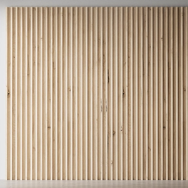 Wooden Decorative Wall Panel 3D model image 1 