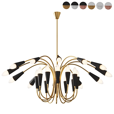 Elegant Aretha Pendant Light 3D model image 1 