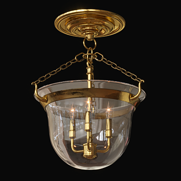 Rustic Elegance Bell Jar Lantern 3D model image 1 