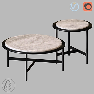 Modern Round Coffee Table Set 3D model image 1 