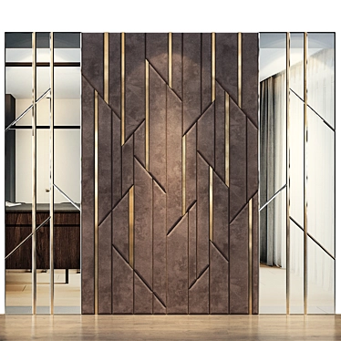 Customizable Modern Wood Wall Panel 3D model image 1 