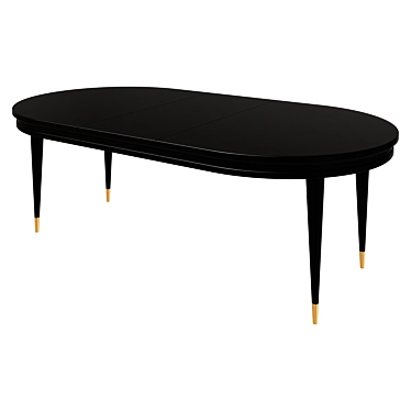 Lustrous Black Mahogany Dining Table 3D model image 1 