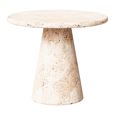 Italian Travertine Circular Side Tables 3D model image 1 