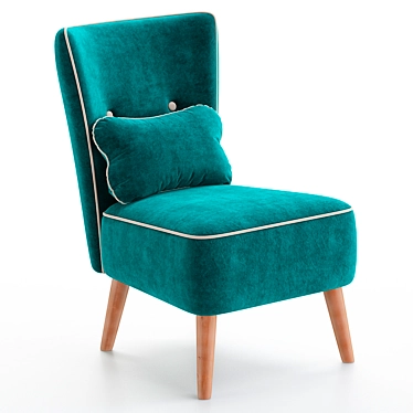 Stylish Steos Velvet Ocean Chair 3D model image 1 