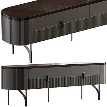 Serra Console: Metal & Marble 3D model image 1 