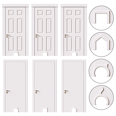 Cat Doors Selection Kit, Modern & Classic 3D model image 1 