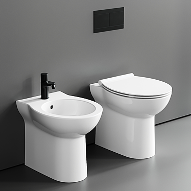 Modern Fast Ceramic Floor Toilet 3D model image 1 