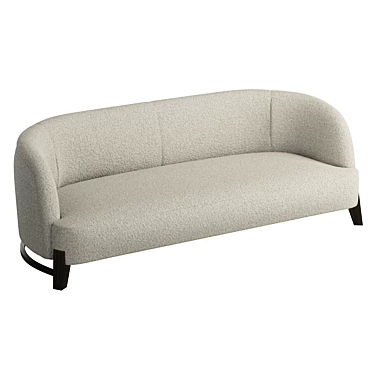 Amber Lewis Boucle Sofa with Walnut Legs 3D model image 1 