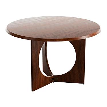 Sculptural Oak Dining Table 3D model image 1 