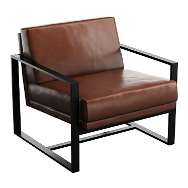 Contemporary Steel Frame Box Chair 3D model image 1 