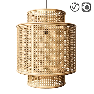 JACK 50cm Round Woven Pendant Light 3D model image 1 