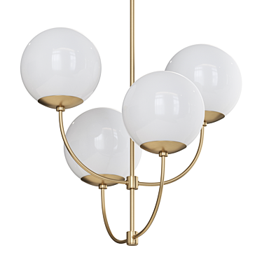 Golden Harvey Pendant Chandelier 3D model image 1 