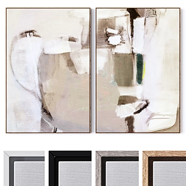 Large Wall Art Set: Frame Options 3D model image 1 