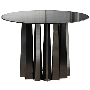 Sleek Noir Column Dining Table 3D model image 1 