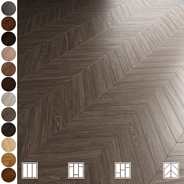 Hardwood Flooring 12 Colors Kit 3D model image 1 