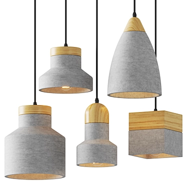 Sleek Industrial Pendant Collection 3D model image 1 