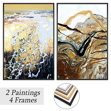 Duo Artworks with Frame Options 3D model image 1 