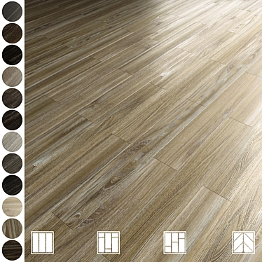 Wood Flooring Parket Set 12 Colors 3D model image 1 