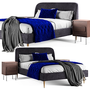 Upholstered Bed 02 Corona Render 3D model image 1 