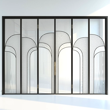 Embossed Glass Door 3D model image 1 