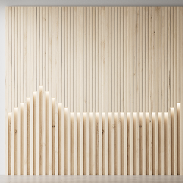 Decorative Wooden Wall Panel 3D model image 1 