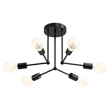 Elegant Metal Ceiling Lamp Porto 3D model image 1 