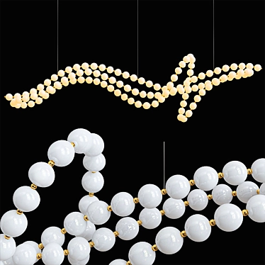 Elegant Pearl Necklace Chandelier 3D model image 1 