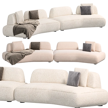 Elegant CURVE Sofa by Art Nova 3D model image 1 