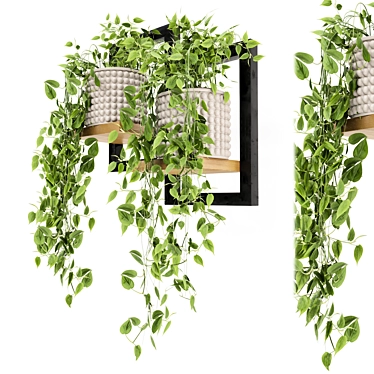 Rusty Concrete Hanging Plants Set 3D model image 1 