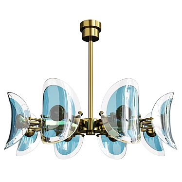 Lily Turquoise Glass Chandelier 3D model image 1 