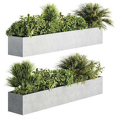 Outdoor Boxed Hanging Plant 3D model image 1 