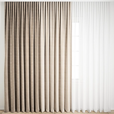 Detailed Curtain Model Bundle 3D model image 1 