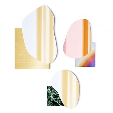 Nature-Inspired Sculptural Mirror Collection 3D model image 1 