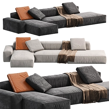 Elegant Modern Boca Navi Sofa 3D model image 1 